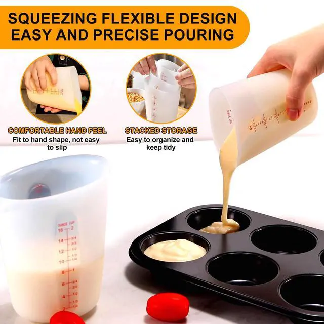Alt view image 5 of 7 - Silicone Measuring Cups Flexible Chocolate Melting Cup