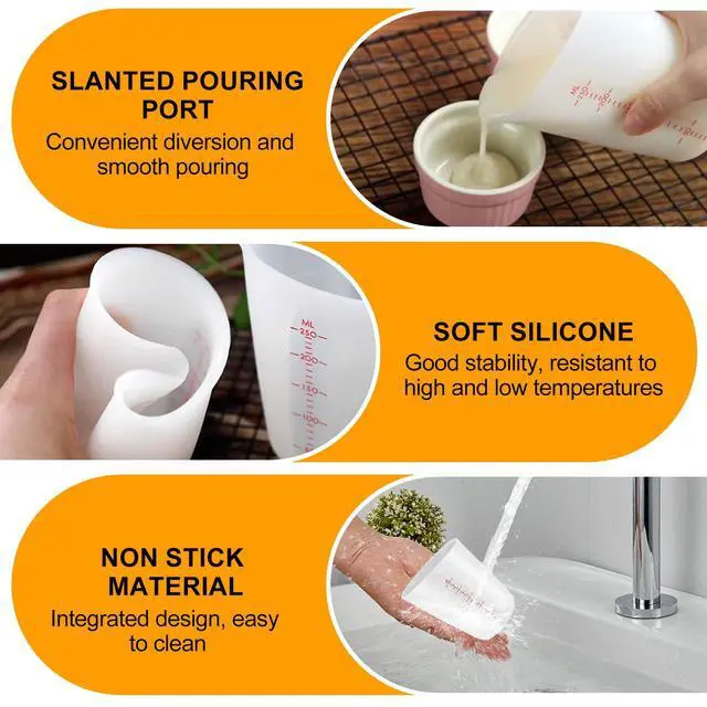 Alt view image 6 of 7 - Silicone Measuring Cups Flexible Chocolate Melting Cup