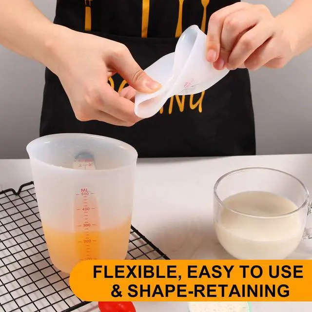 Alt view image 7 of 7 - Silicone Measuring Cups Flexible Chocolate Melting Cup