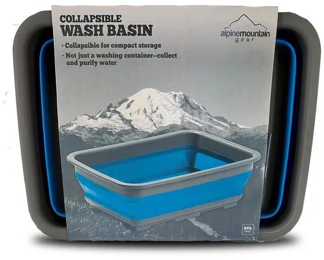 Alt view image 2 of 7 - Collapsible Silicone Washing Container for Camping and Backpacking - Camping Dishware Gear Essentials in Blue (Made by Caddis Sports)