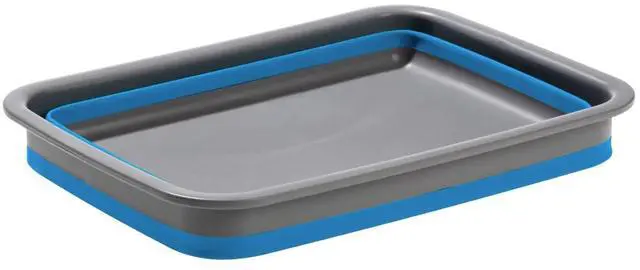 Alt view image 6 of 7 - Collapsible Silicone Washing Container for Camping and Backpacking - Camping Dishware Gear Essentials in Blue (Made by Caddis Sports)
