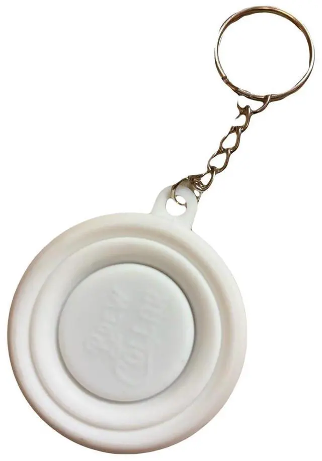 Main image of Pocket sized silicone Shot Glass with Keychain, Collapsible Silicone Reusable travel cup, Cool novelty gift (white)