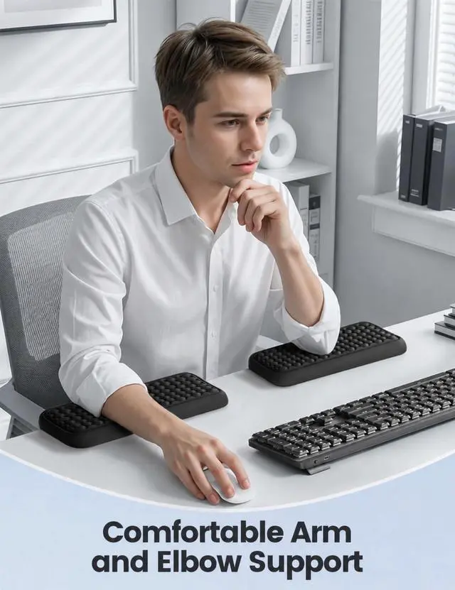 Alt view image 3 of 7 - Elbow Rest Pad, L-Shaped Arm Rest Elbow Pad, Desk Edge Cushion