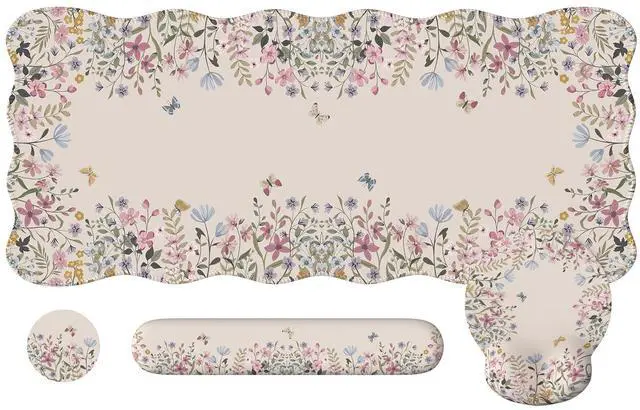 Main image of Beige Keyboard Mat 35.4"x15.7", Desk Protector for Workspace