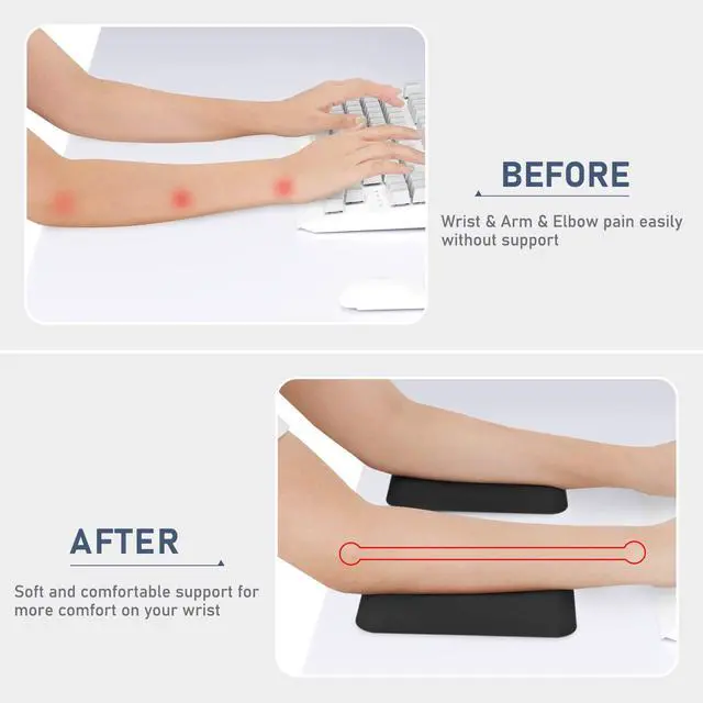 Alt view image 4 of 7 - Elbow Rest Pads for Desk, Black Ergonomic Wrist Rest Arm Rest Pads