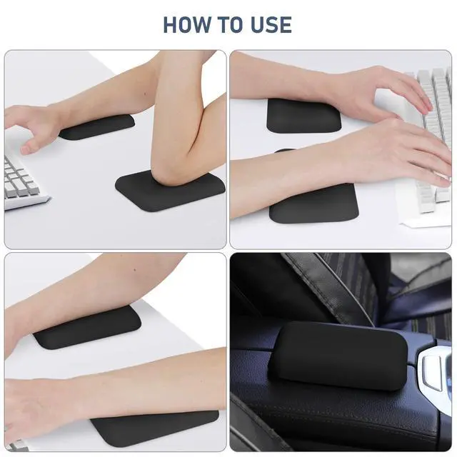 Alt view image 6 of 7 - Elbow Rest Pads for Desk, Black Ergonomic Wrist Rest Arm Rest Pads