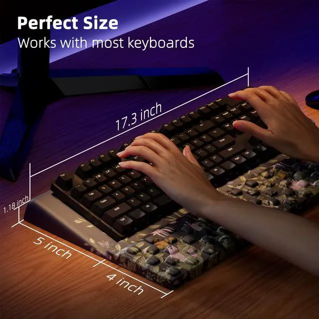 Alt view image 6 of 6 - Keyboard Stand Pad with Wrist Rest, Comfy Ergonomic Keyboard Riser Holder for Office Home