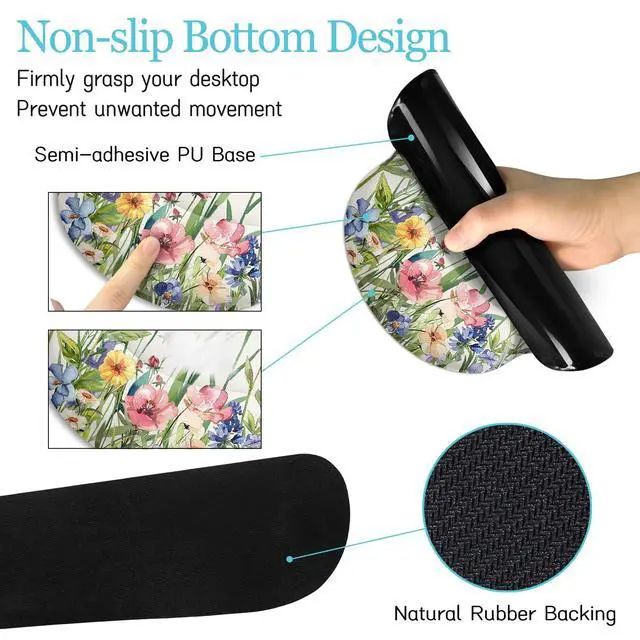 Alt view image 5 of 7 - Flower Mouse Pad Set Floral Large Desk Matt for Desktop