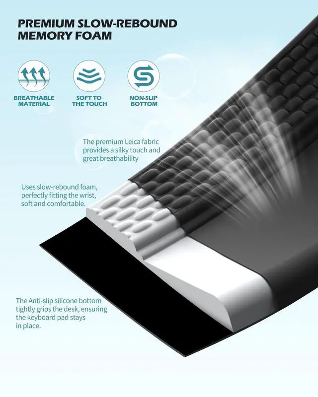 Alt view image 5 of 7 - Wrist Rest for Computer Keyboard, Keyboard pad with Wrist Support