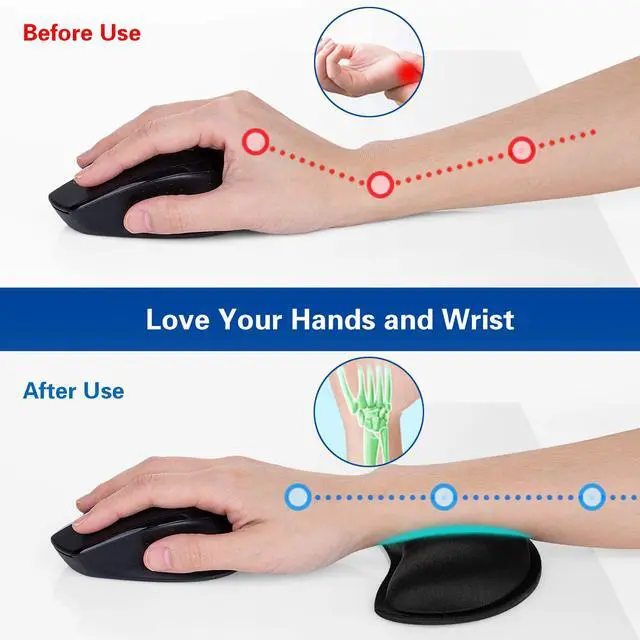 Alt view image 2 of 7 - Mouse Wrist Rest, Canjoy 2 Pack Wrist Rest for Mouse Memory Foam Wrist Pad