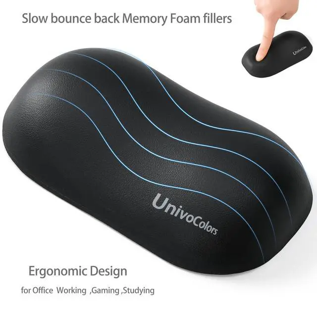 Alt view image 3 of 7 - Design-Wave Wrist Rest, Artificial Sheepskin+Memory Foam+Ergonomic+Anti-Slip Gel, Resilience Support During Work and Gaming,Mouse Accessory,Black