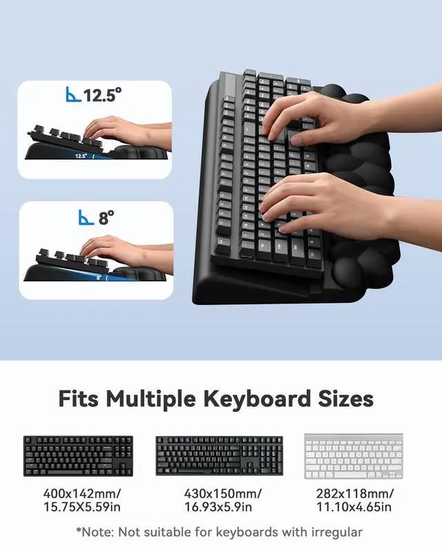 Alt view image 6 of 7 - Cloud Wrist Rest for Keyboard and Mouse, Keyboard Riser Pad for Desktop