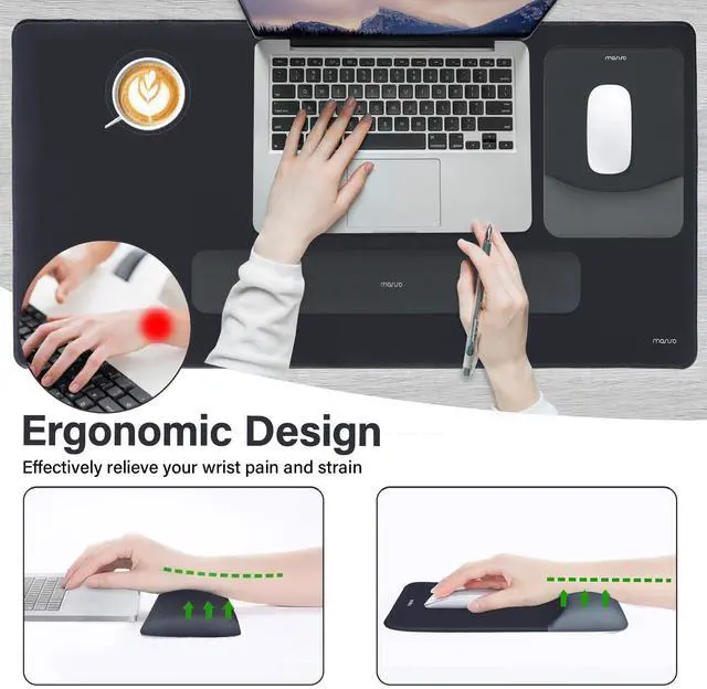 Alt view image 3 of 7 - Keyboard Mouse Pad Set, Large Gaming Mouse Pad&Keyboard Wrist Rest