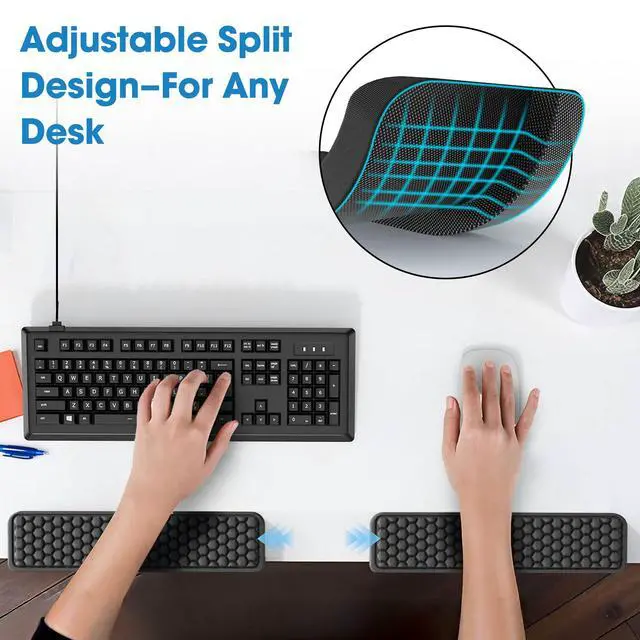 Alt view image 4 of 7 - Shaped Desk Elbow Pad for Desk, Memory Foam Elbow Support Padding with Non-Slip, Ergonomic Desk Edge Cushion, Wrist Comfort Support for Office Home 2 Pcs (Hexagon Black)