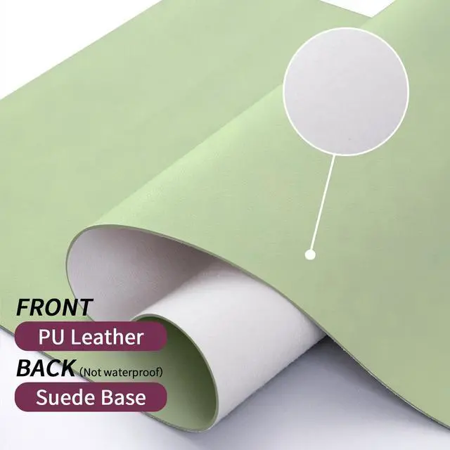 Alt view image 6 of 7 - Leather Desk Mat and Keyboard Wrist Rest, Large Mouse Pad + Keyboard Pad+Mouse Wrist Support, Non-Slip Desk Mat Protector for St Patricks Day(31.5×15.7 Inches, Green)