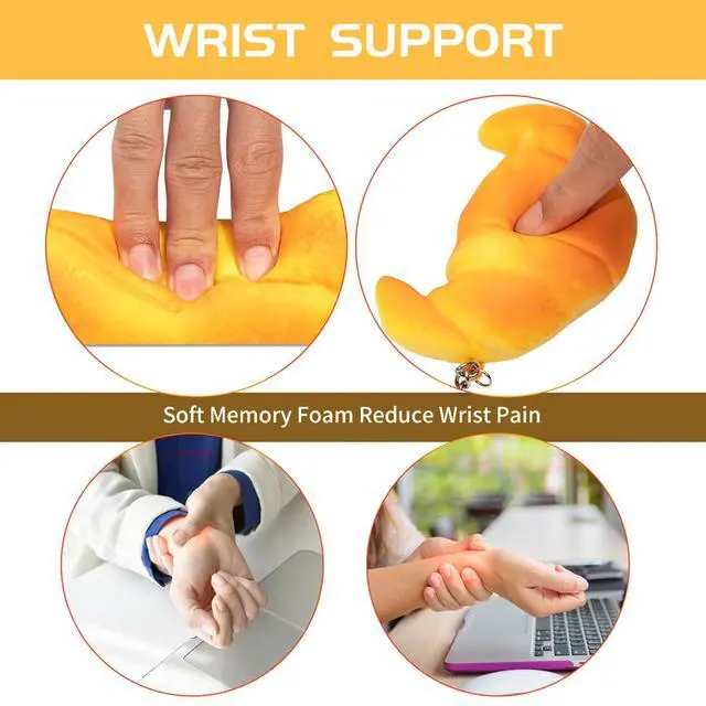 Alt view image 4 of 5 - Soft Toast Bread Baguette Shape Anti-Skid Keyboard Wrist Rest Support for Office,Computer,Laptop& Mac,Slow Bounces Back Foam for Easy Typing & Pain Relief