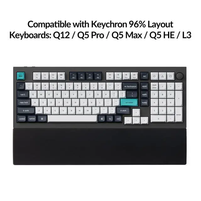 Alt view image 2 of 7 - Ergonomic Silicone Wrist Rest for Keychron Q12 / Q5 Pro / Q5 Max / Q5 HE / L3,16.06" Honeycomb Non-Slip Palm Rest, 96% Full-Sized Mechanical Keyboards Support with Typing Pain Relief