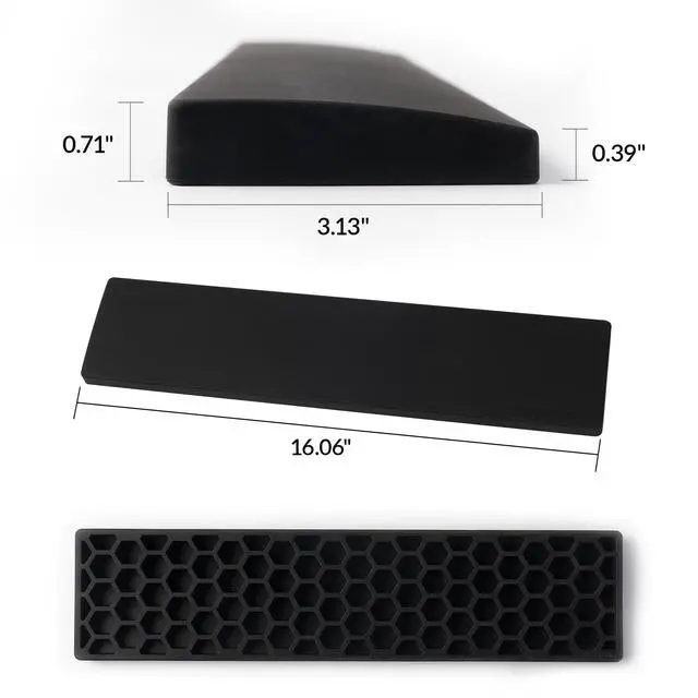 Alt view image 3 of 7 - Ergonomic Silicone Wrist Rest for Keychron Q12 / Q5 Pro / Q5 Max / Q5 HE / L3,16.06" Honeycomb Non-Slip Palm Rest, 96% Full-Sized Mechanical Keyboards Support with Typing Pain Relief