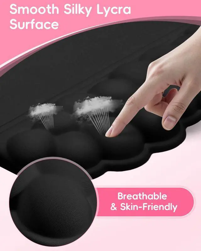 Alt view image 5 of 7 - Ergonomic Cloud Wrist Rest Set for Keyboard and Mouse, Black