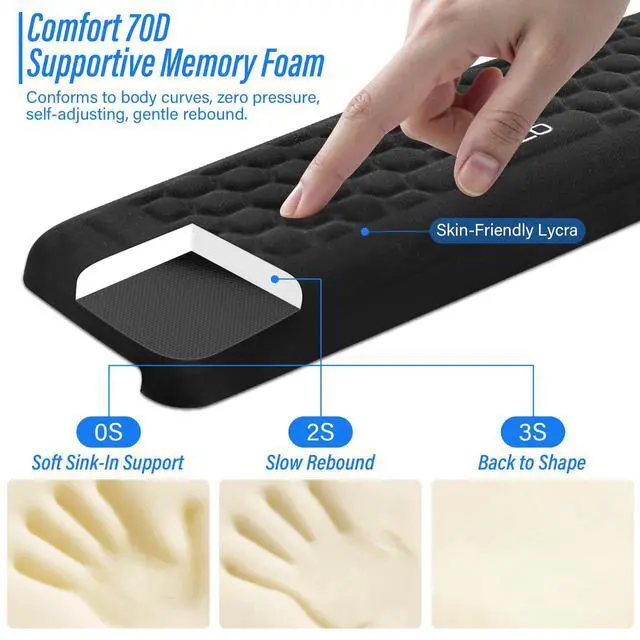 Alt view image 2 of 7 - Desk Elbow Pads (2-Pack) L-Shaped Rest for Desk, Ergonomic Arm Rest Support, Memory Foam Desk Edge Cushion for Palm, Wrist & Forearm, Prevents Elbow & Wrist Strain