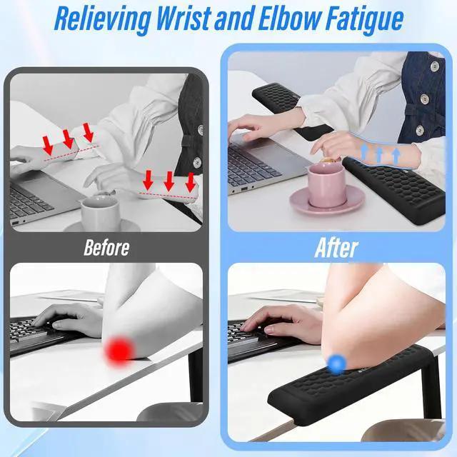 Alt view image 5 of 7 - Desk Elbow Pads (2-Pack) L-Shaped Rest for Desk, Ergonomic Arm Rest Support, Memory Foam Desk Edge Cushion for Palm, Wrist & Forearm, Prevents Elbow & Wrist Strain