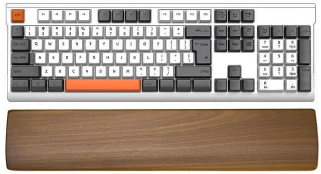 Main image of Ergonomic Wooden Wrist Rest Support for 104 Key Mechanical Keyboard