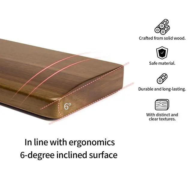 Alt view image 2 of 7 - Ergonomic Wooden Wrist Rest Support for 104 Key Mechanical Keyboard