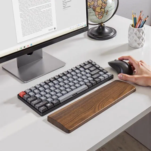 Alt view image 7 of 7 - Ergonomic Wooden Wrist Rest Support for 104 Key Mechanical Keyboard
