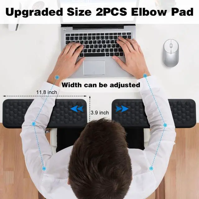Alt view image 2 of 7 - Desk Elbow Pad for Desk,2-Piece Ergonomic Desk Edge Cushion