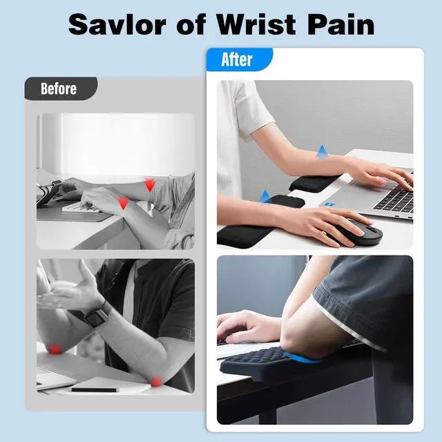Alt view image 6 of 7 - Desk Elbow Pad for Desk,2-Piece Ergonomic Desk Edge Cushion