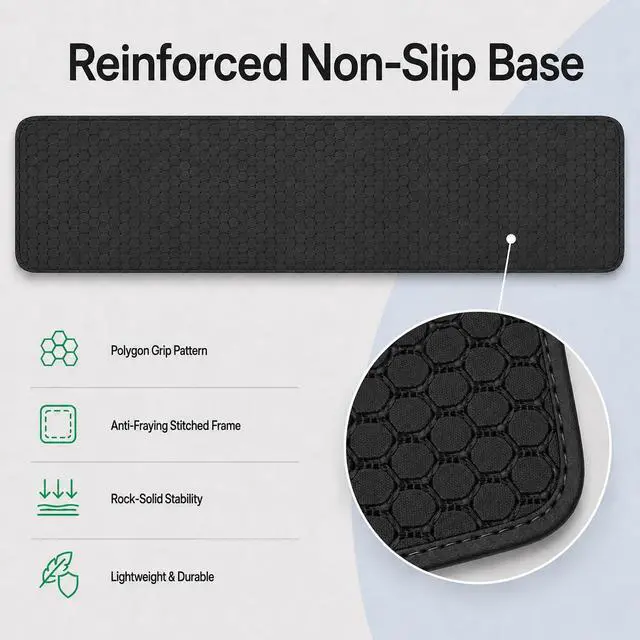 Alt view image 6 of 7 - Cooling Gel Wrist Rest, 17.3-inch Length for Full-Sized Keyboard, Memory Foam Palm Rest with Non-Slip Footpad, Ergonomic Design, Stain Resistant, PC Accessory Gaming Gear (Large-Full Size)