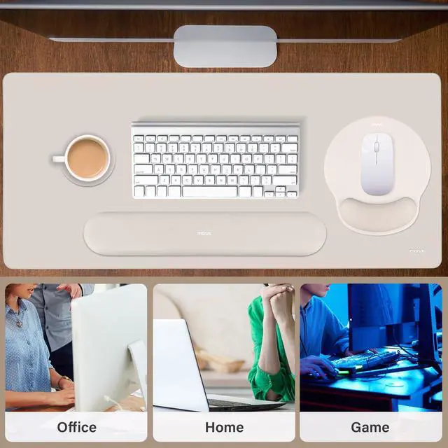 Alt view image 6 of 7 - Wrist Rest for Mouse Pad Set, Large Gaming Deskpad, Stone Gray
