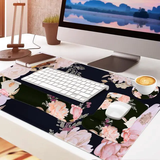 Alt view image 6 of 7 - Keyboard Mouse Pad Set, Large Gaming Mousepad&Keyboard Wrist