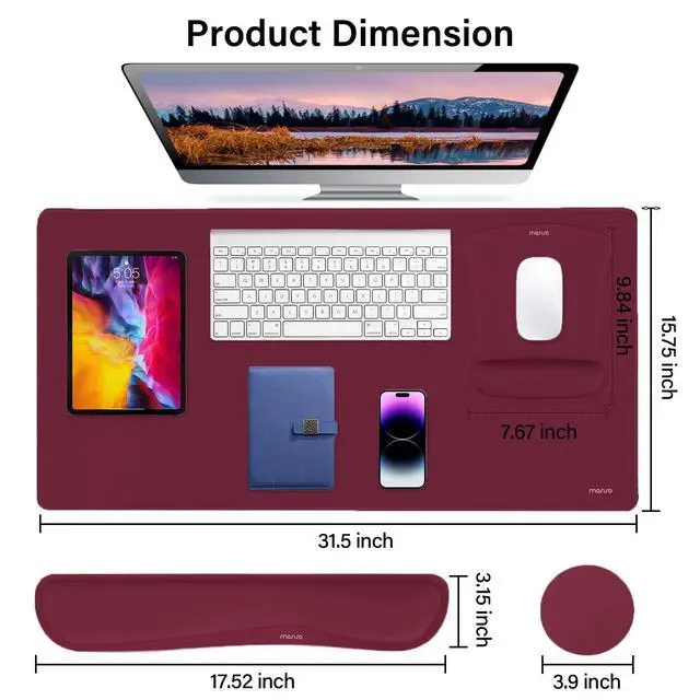 Alt view image 2 of 7 - Keyboard Mouse Pad Set, Large Gaming Mousepad&Keyboard Wrist Rest