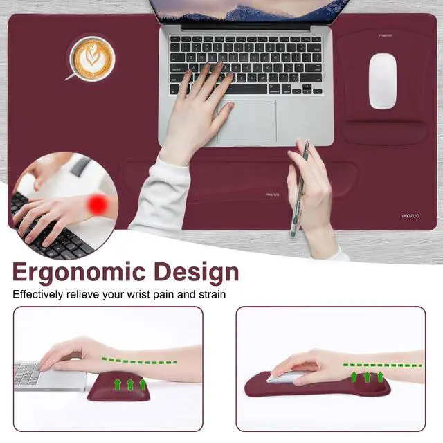 Alt view image 3 of 7 - Keyboard Mouse Pad Set, Large Gaming Mousepad&Keyboard Wrist Rest
