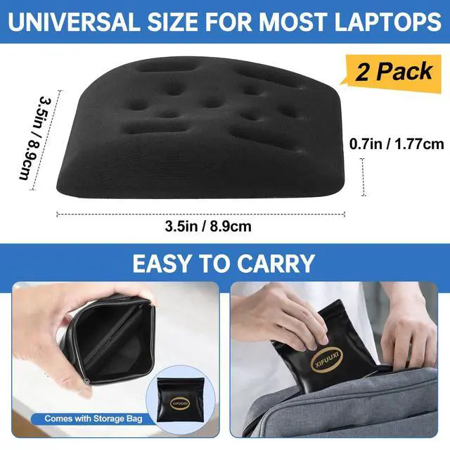 Alt view image 4 of 6 - Upgraded Wrist Rest for Laptop, Ergonomic Memory Foam Laptop Wrist Pads for Computer Keyboard, Wrist Support Cushion for Typing (Black)