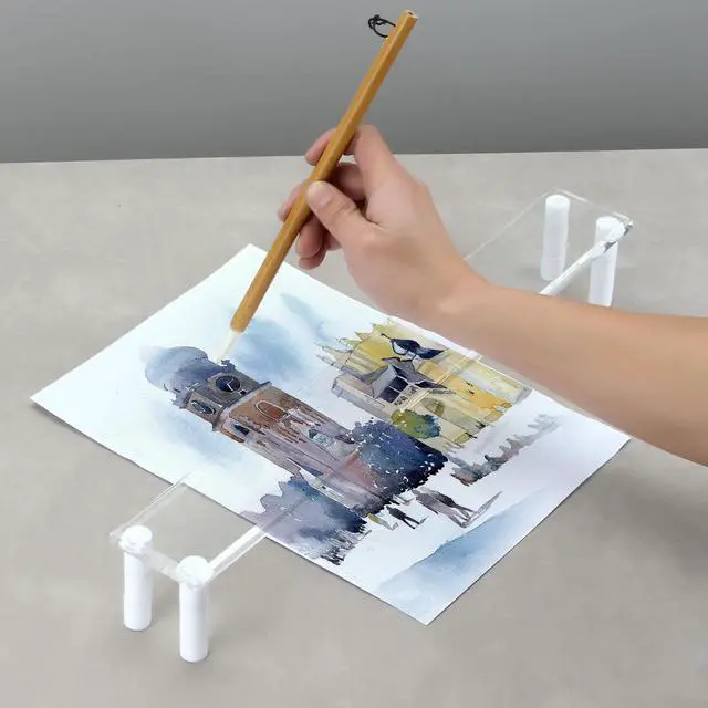 Alt view image 2 of 7 - Artist Leaning Bridge Hand Clear Acrylic Wrist Rest Leaning Bridge