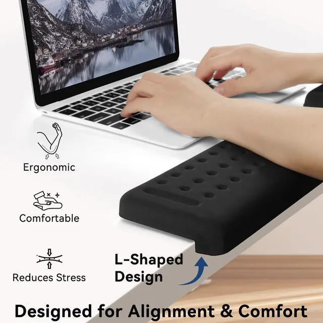 Alt view image 4 of 7 - Desk Elbow Pad for Desk, 2-Pack Elbow Rest, Black