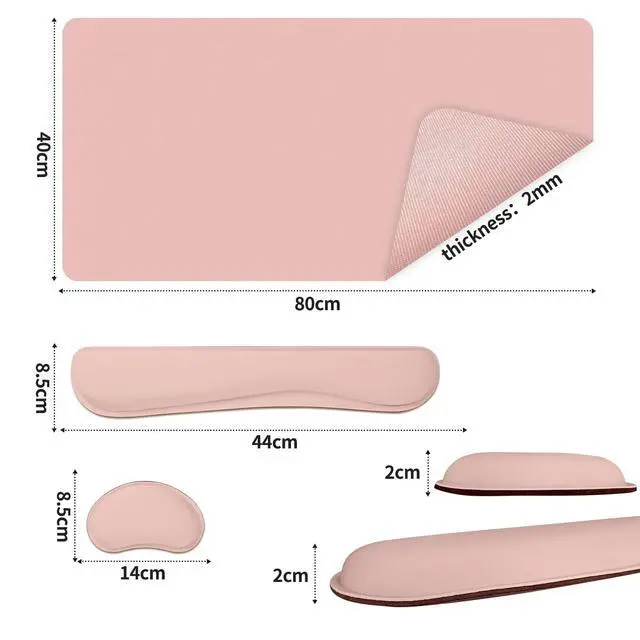 Alt view image 3 of 7 - Desk Mat Set,3-in-1 Mouse Pad with Wrist Rest and Keyboard Pad