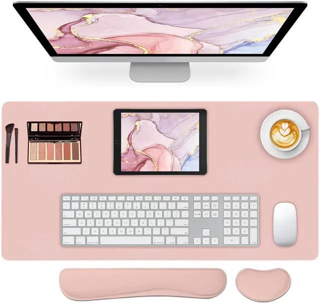 Main image of Desk Mat Set,3-in-1 Mouse Pad with Wrist Rest and Keyboard Pad