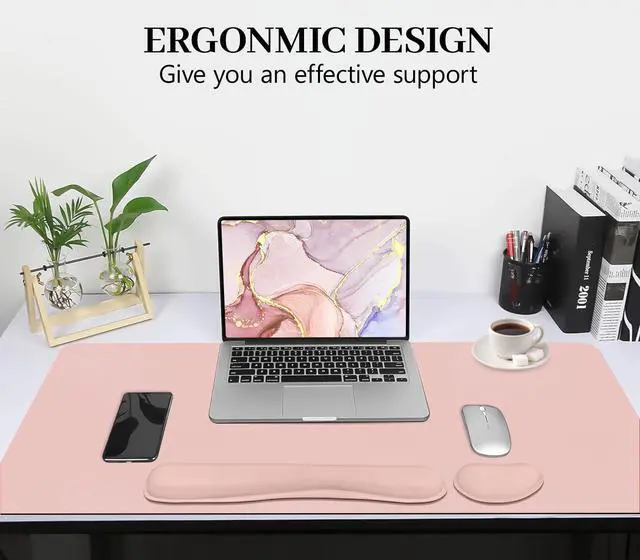 Alt view image 5 of 7 - Desk Mat Set,3-in-1 Mouse Pad with Wrist Rest and Keyboard Pad