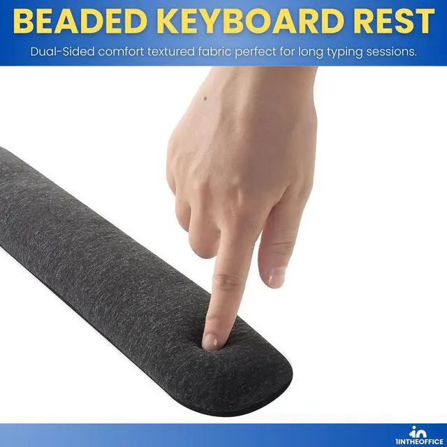 Alt view image 3 of 7 - Beaded Keyboard Wrist Rest Pad, Black/Gray
