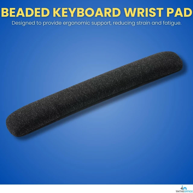 Alt view image 2 of 7 - Beaded Keyboard Wrist Rest Pad, Black/Gray