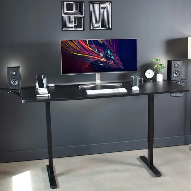 Alt view image 7 of 7 - inch (11 Including Clamps) Desk Extender, Wrist Support, Armrest Tray, Table Mount for Sit Stand Desks, Black, DESK-EXT09