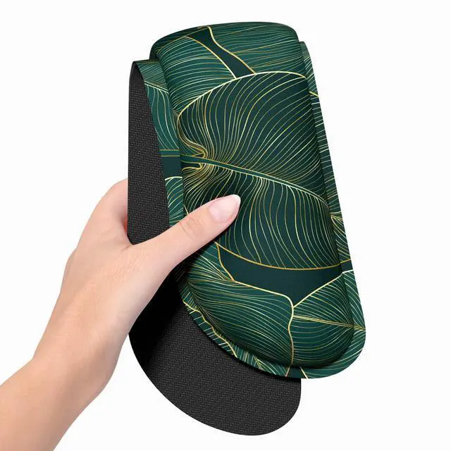 Alt view image 3 of 7 - Enlarge Keyboard Wrist Rest, Memory Foam Wrist Cushion for Desk Mats Support, Cute Pain Relief Keyboard Mouse Pad Rests Set with Non-Slip Base for Gaming Laptop Office Computer, Green Leaf