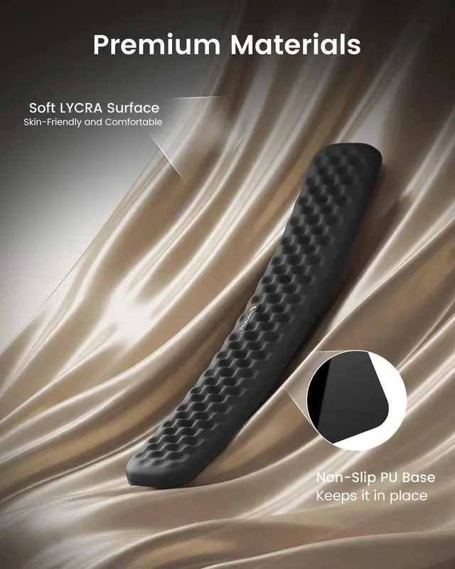Alt view image 4 of 6 - Ergonomic Wrist Rest for Keyboard with Lycra Surface, Black
