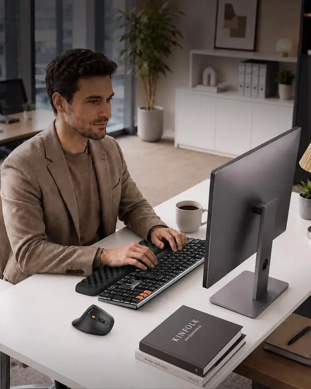 Alt view image 6 of 6 - Ergonomic Wrist Rest for Keyboard with Lycra Surface, Black