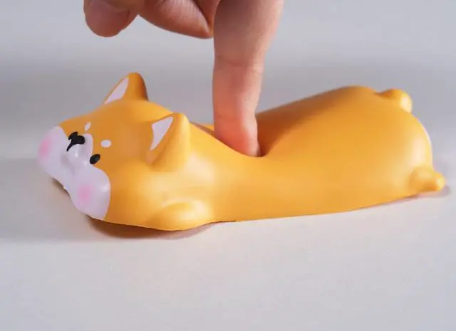 Alt view image 5 of 6 - Cute Keyboard Wrist Rest Support for Mouse Computer Arm Rest for Desk Ergonomic Kawaii Corgi Office Supplies Slow Rising PU Mouse Pad (Yellow Shiba Inu)