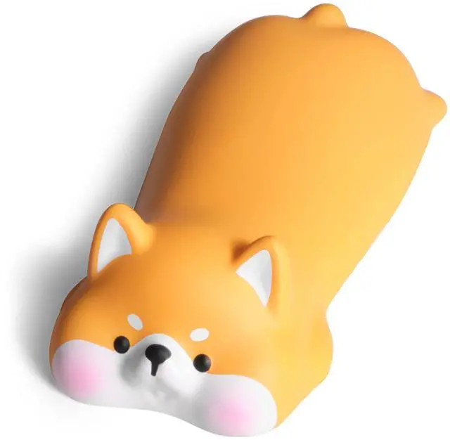 Main image of Cute Keyboard Wrist Rest Support for Mouse Computer Arm Rest for Desk Ergonomic Kawaii Corgi Office Supplies Slow Rising PU Mouse Pad (Yellow Shiba Inu)