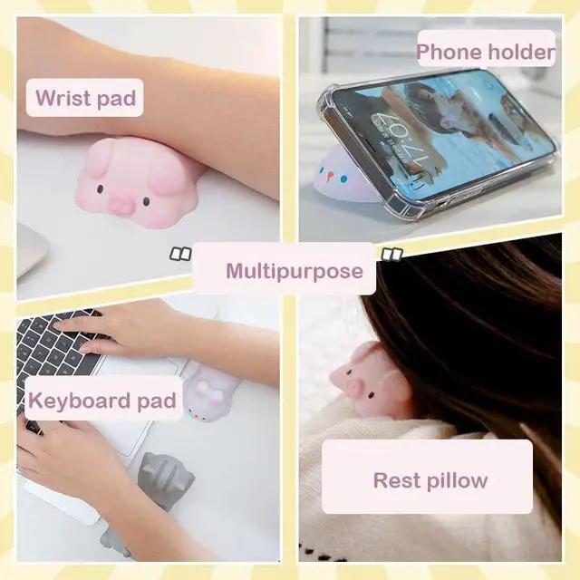 Alt view image 4 of 6 - Cute Keyboard Wrist Rest Support for Mouse Computer Arm Rest for Desk Ergonomic Kawaii Corgi Office Supplies Slow Rising PU Mouse Pad (Yellow Shiba Inu)